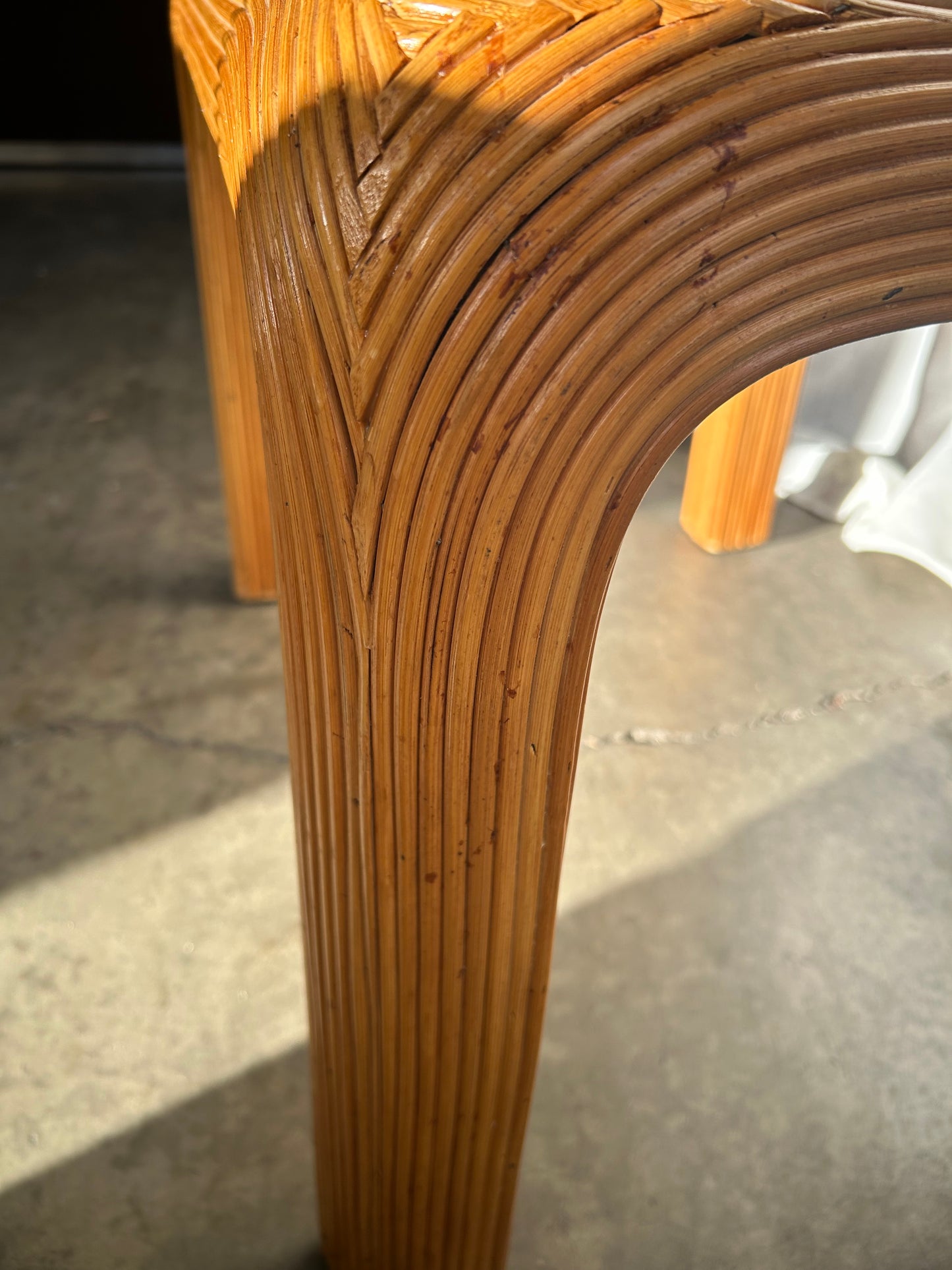 MCM Pencil Reed Rattan Side Table