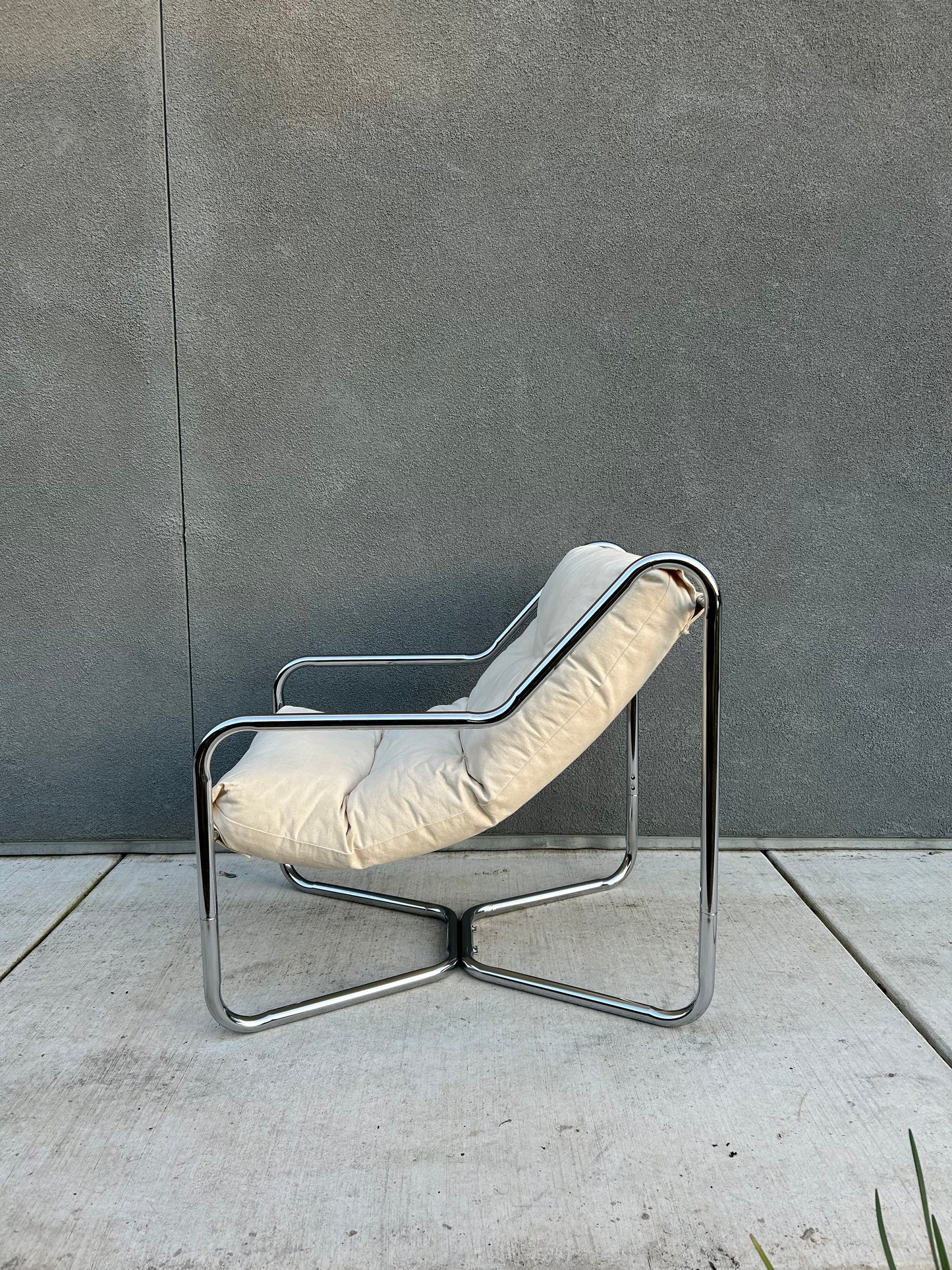 Vintage Unarco Canvas Sling Lounge Chair, Circa 1970s