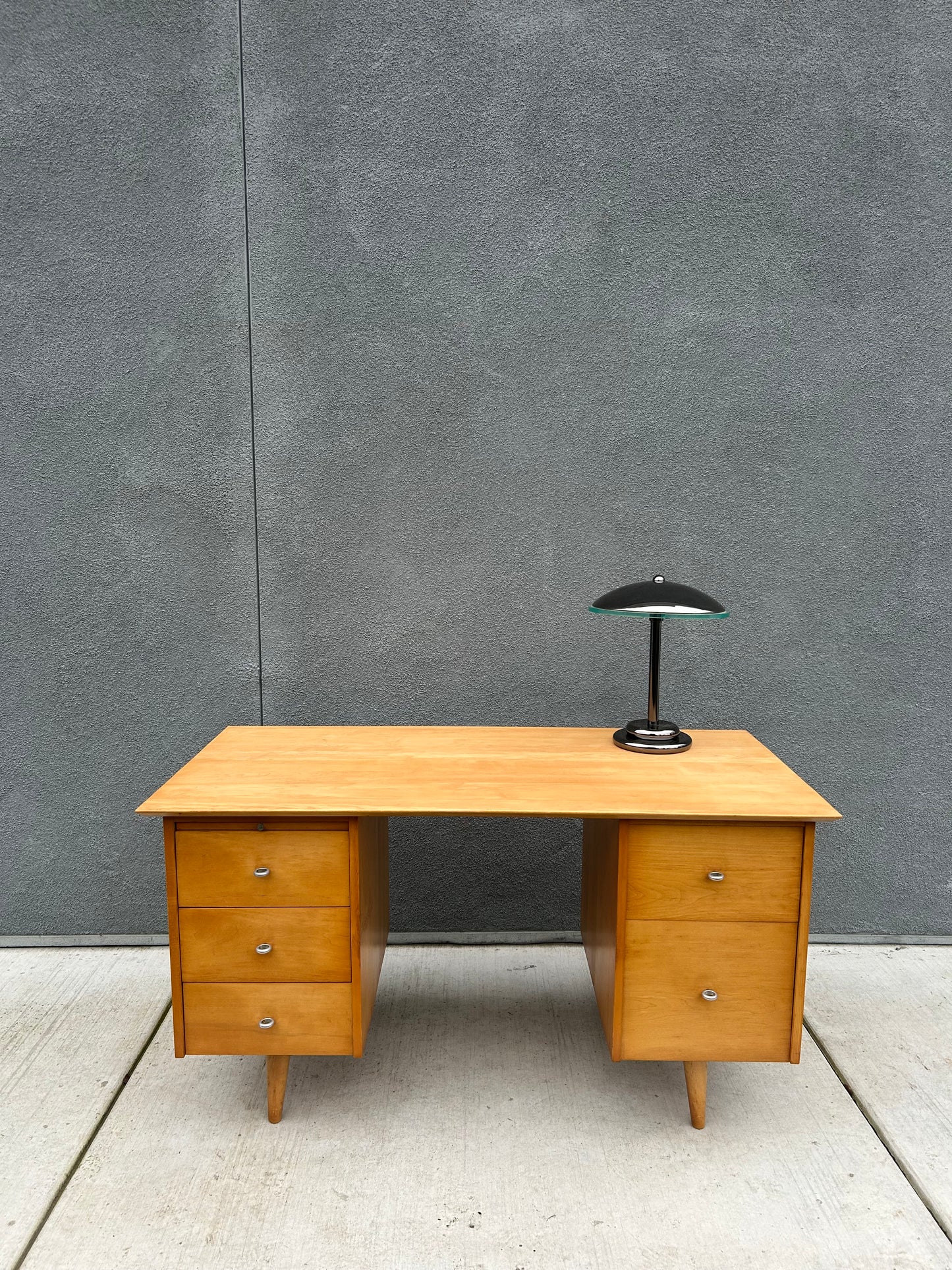 Paul McCobb for Winchendon Maple Double Pedestal Desk, Circa 1950s