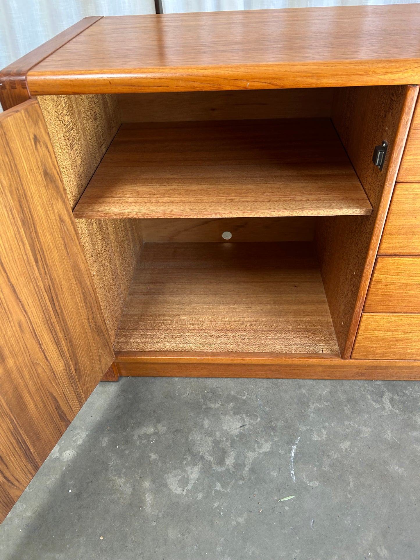 D-Scan Captain Line Scandinavian Modern Teak Credenza, Circa 1970s