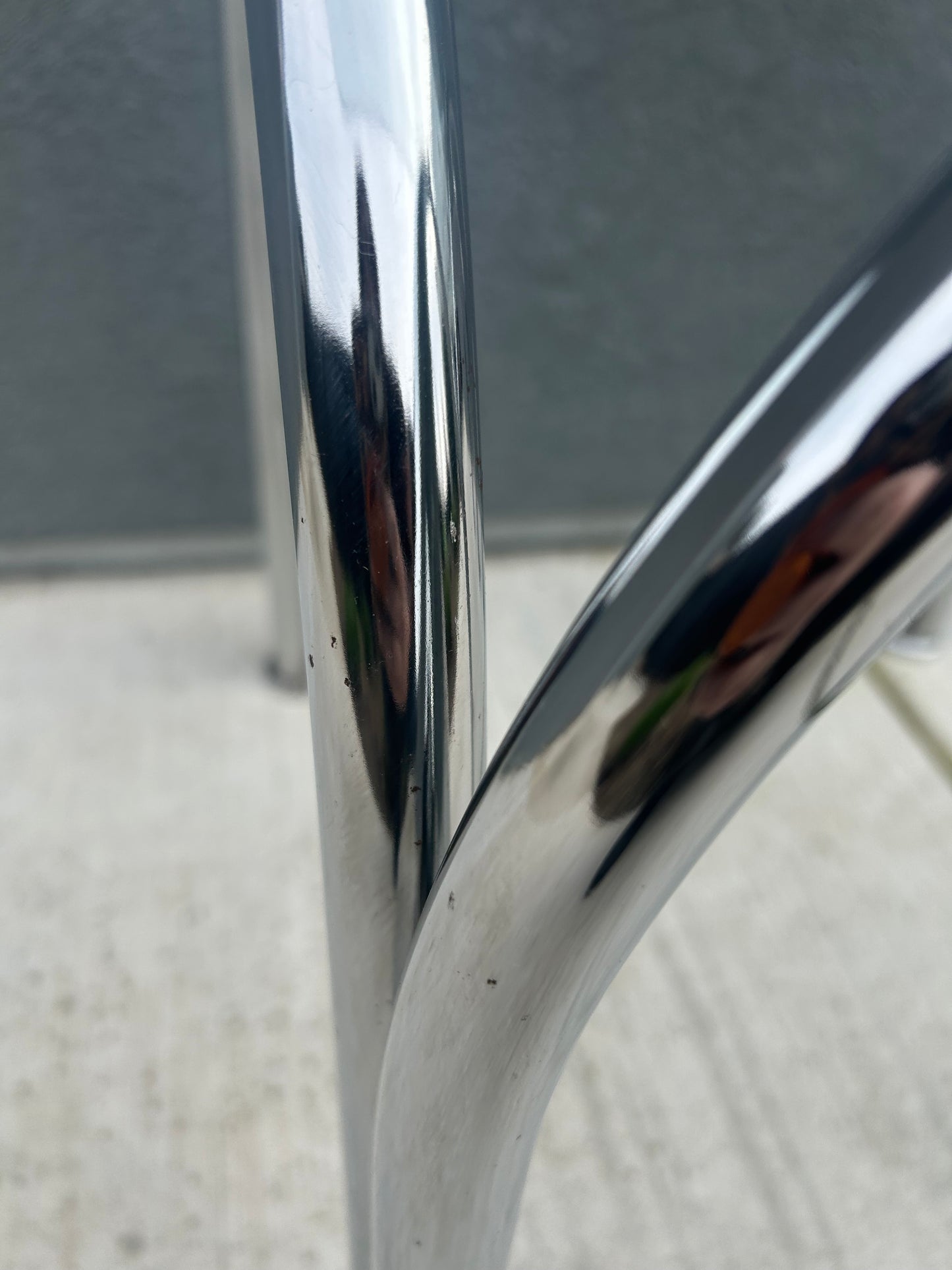 Pair of Bauhaus Style Arched Tubular Chrome Side Tables, Circa 1970s