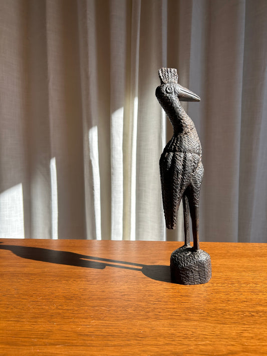 Brutalist African Hand carved Ebony Bird Sculpture