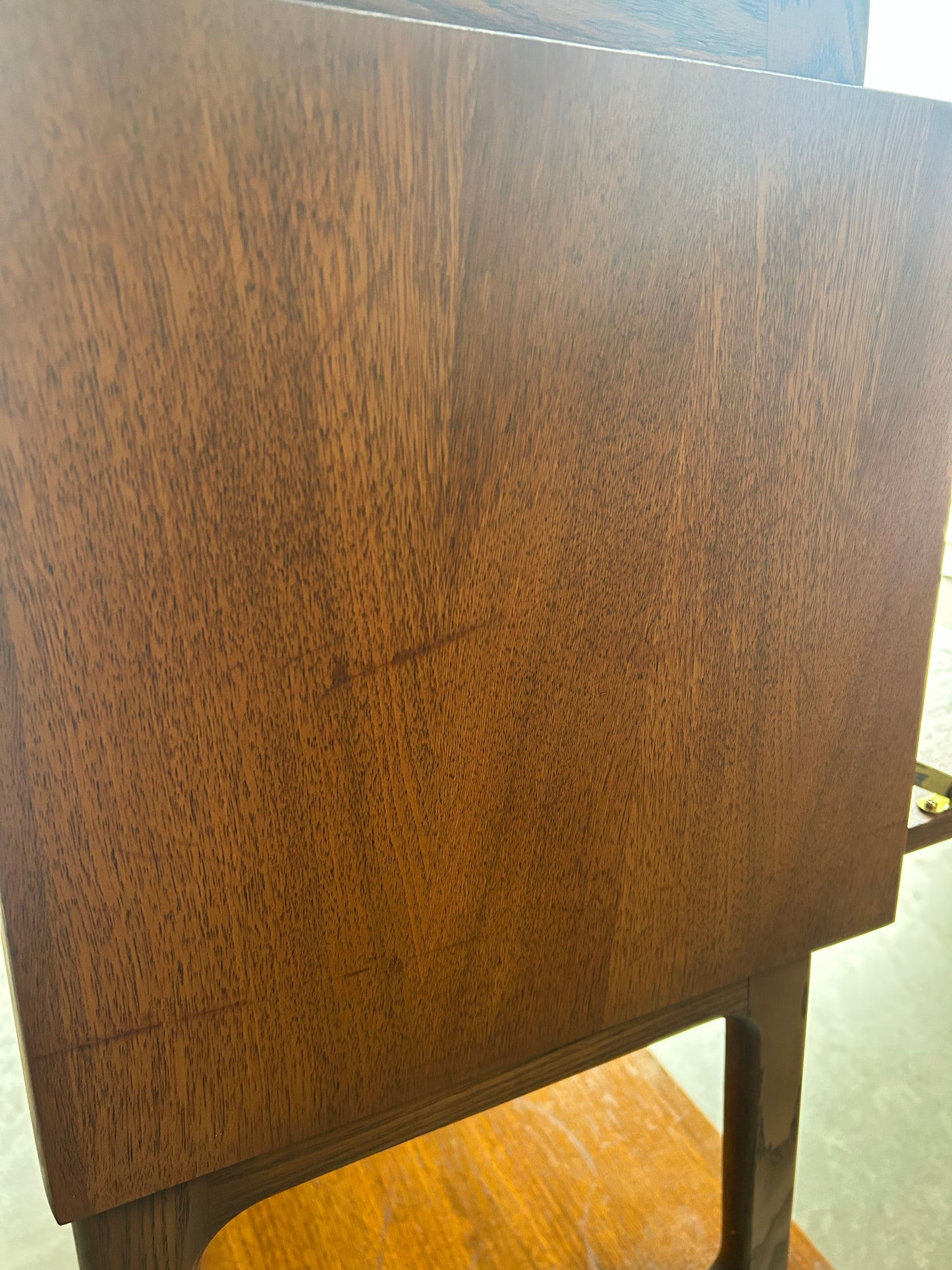 Vintage Midcentury Walnut Secretary Desk Bookcase by Saginaw Furniture, Circa 1960s