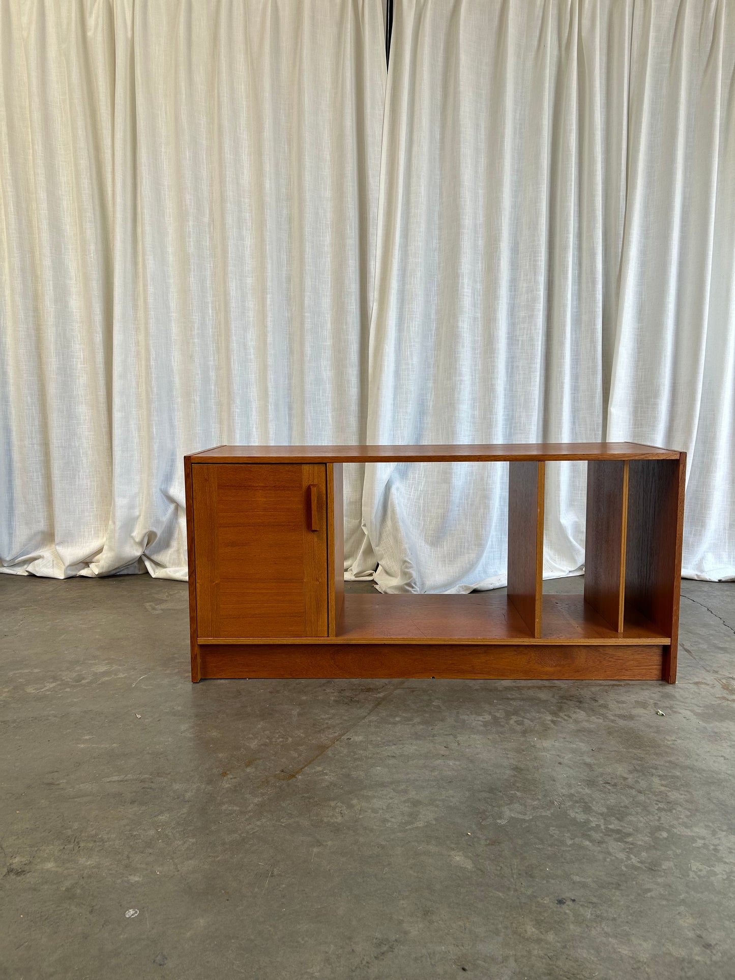 Mid-Century Teak Record Console Cabinet