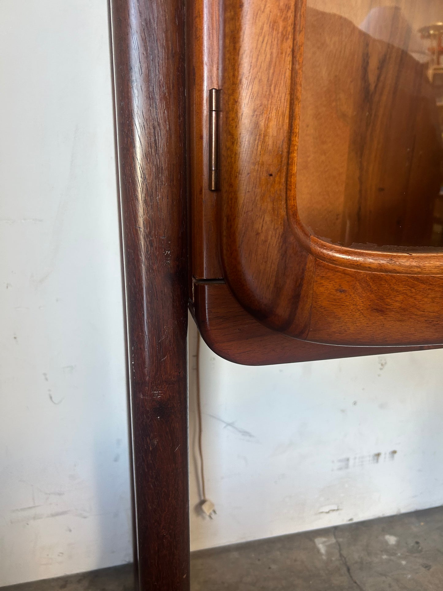Art Deco Sculptural Walnut Curio Hutch