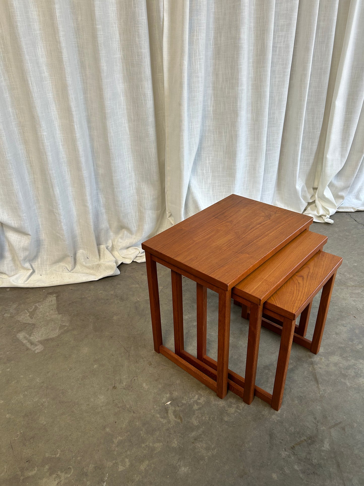 Mid-Century Set of 3 Teak Nesting Tables