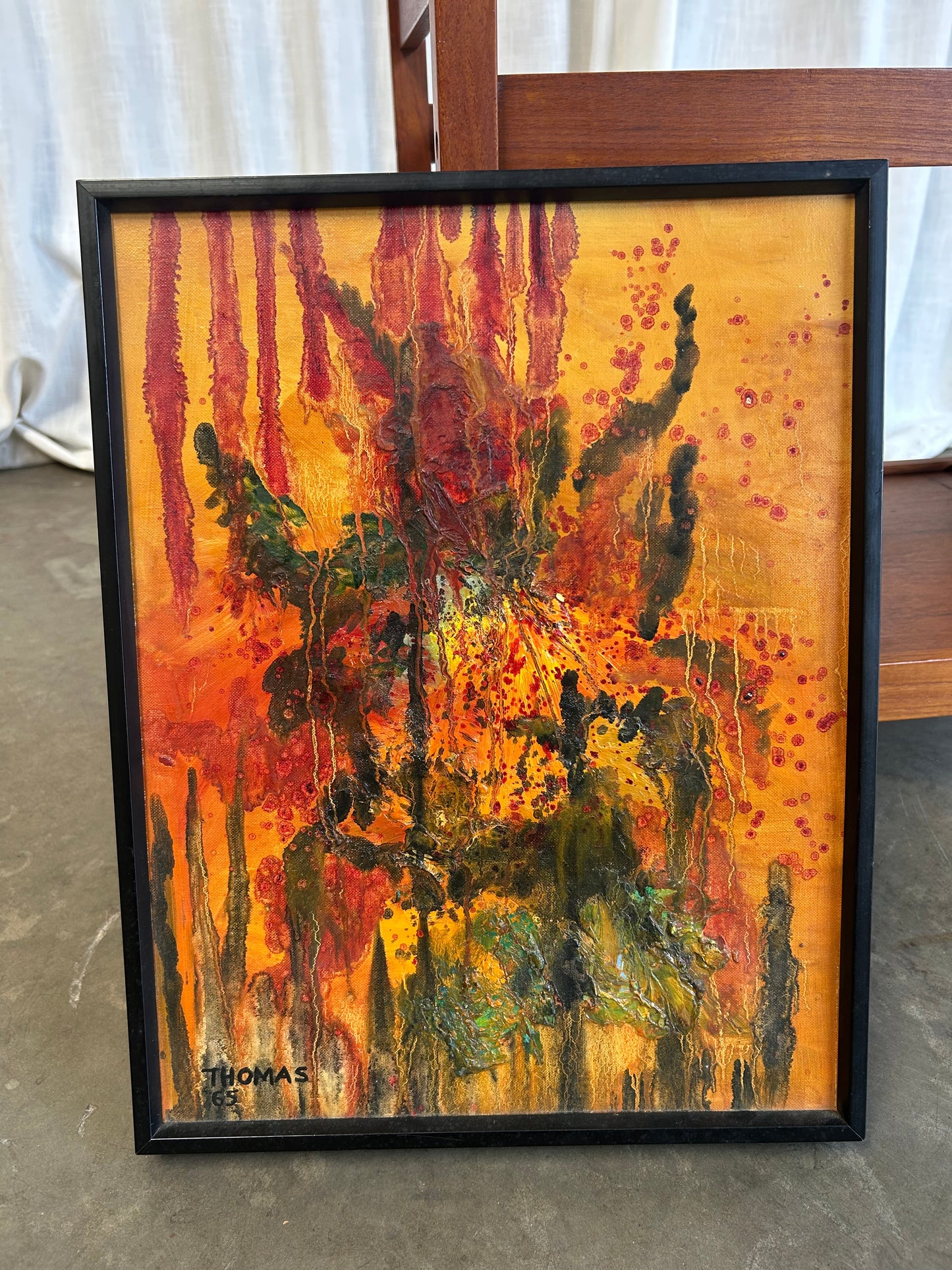 1965 Signed Abstract Expressionist Painting by ‘Thomas’