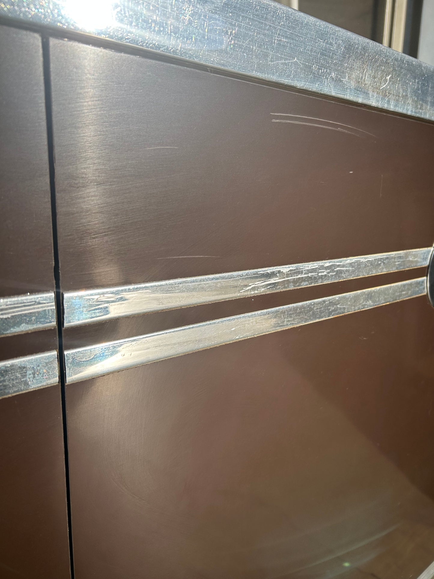 Chocolate Lacquer & Chrome Pierre Cardin Credenza, Circa 1970s