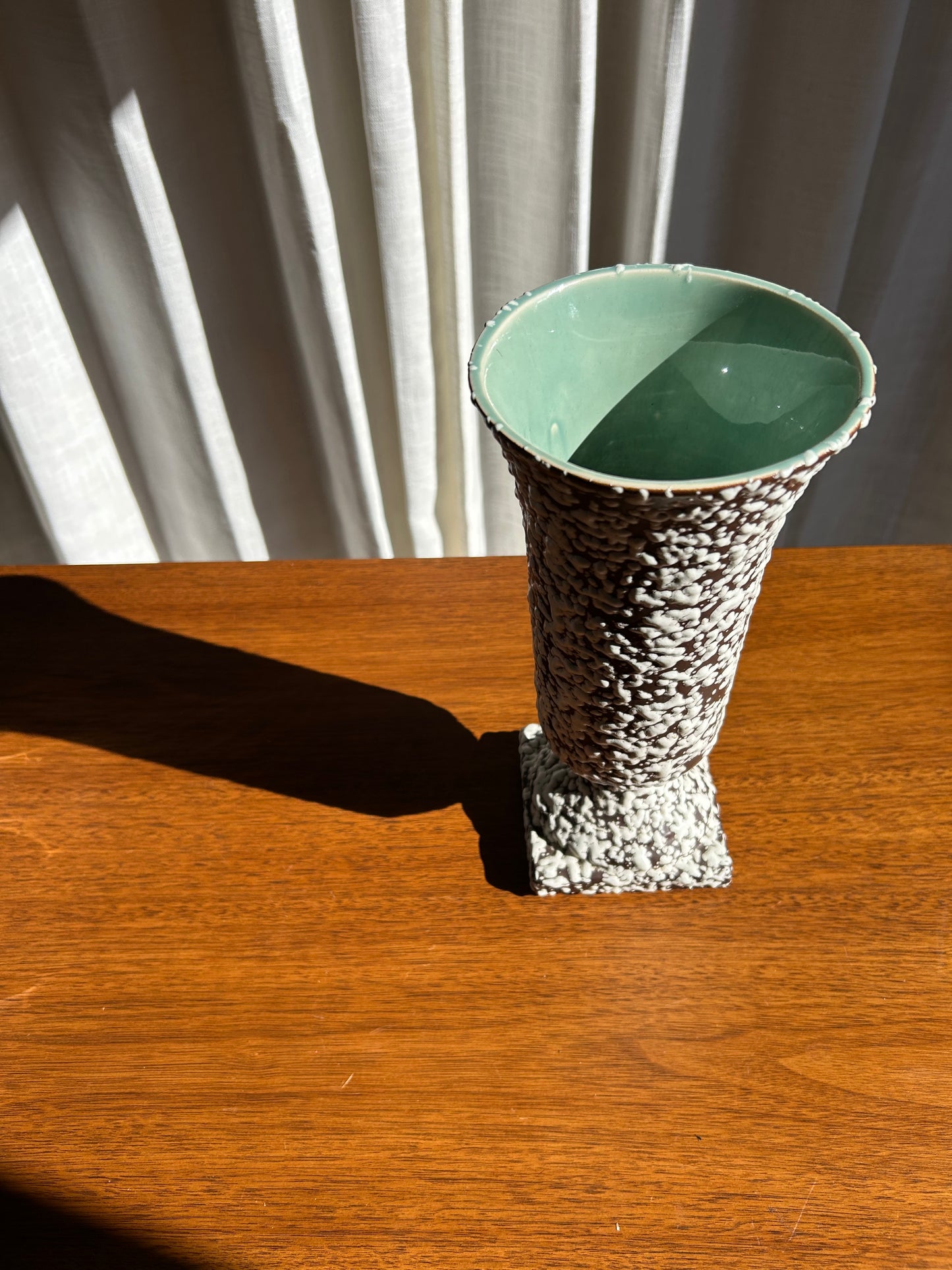 MCM Lava Glazed Ceramic Pedestal Vase