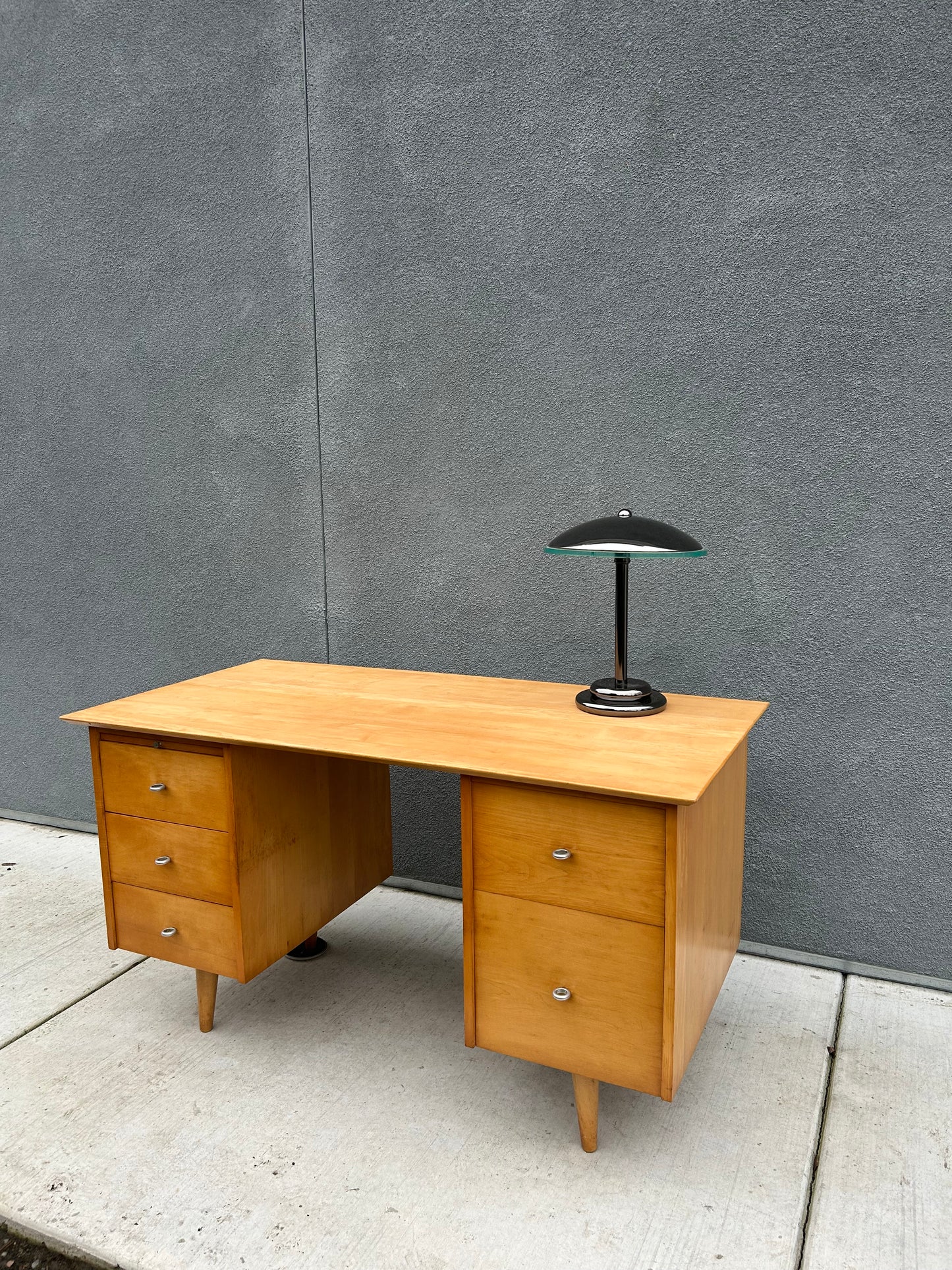 Paul McCobb for Winchendon Maple Double Pedestal Desk, Circa 1950s