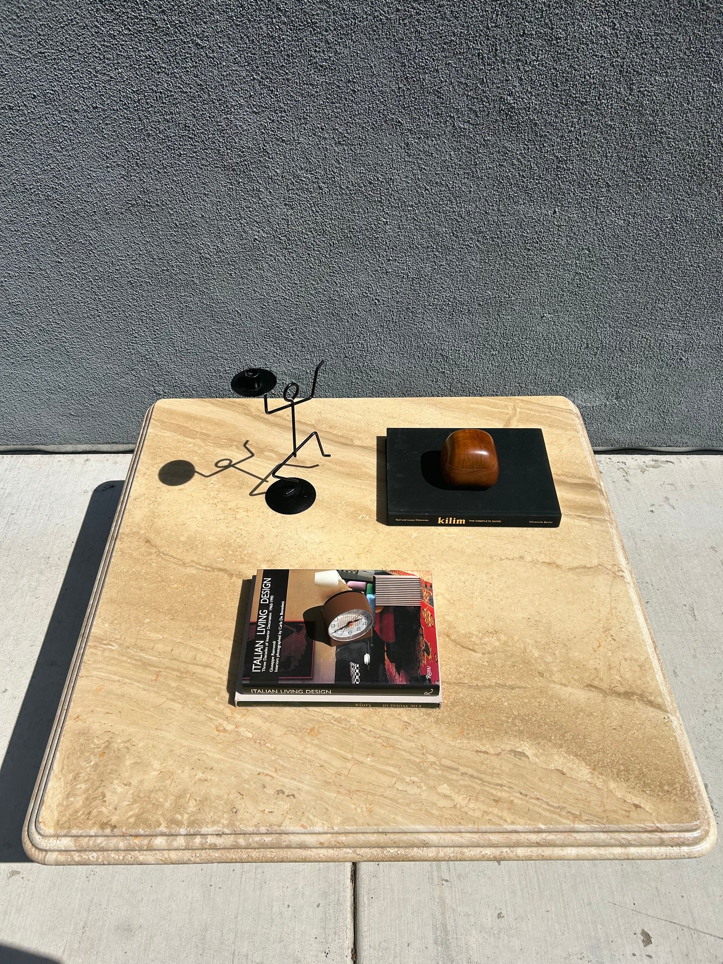 Post Modern Italian Marble Pedestal Coffee Table