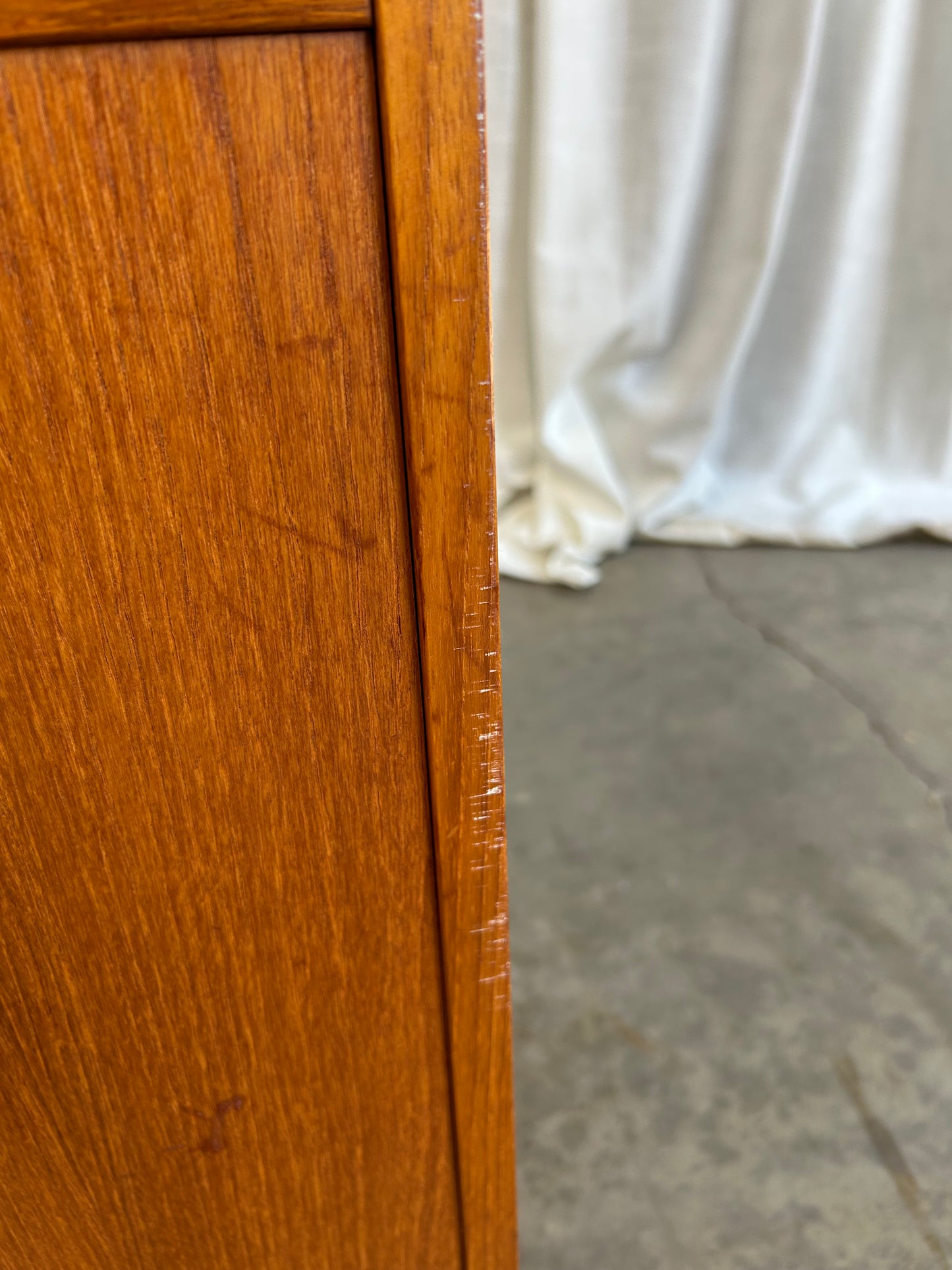 Mid-Century Teak Record Console Cabinet
