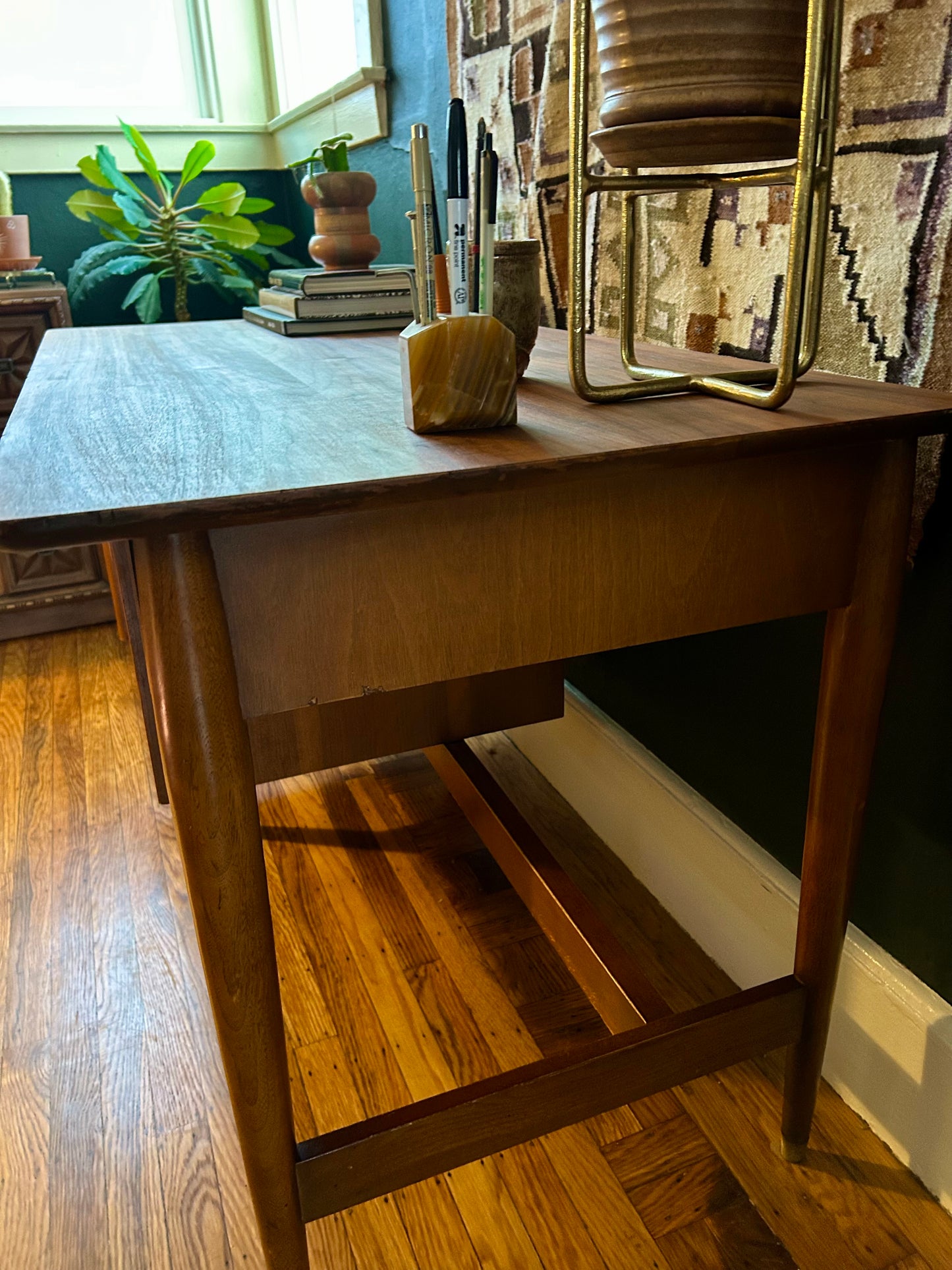 Mid-Century Modern Walnut Writing Desk by Mainline