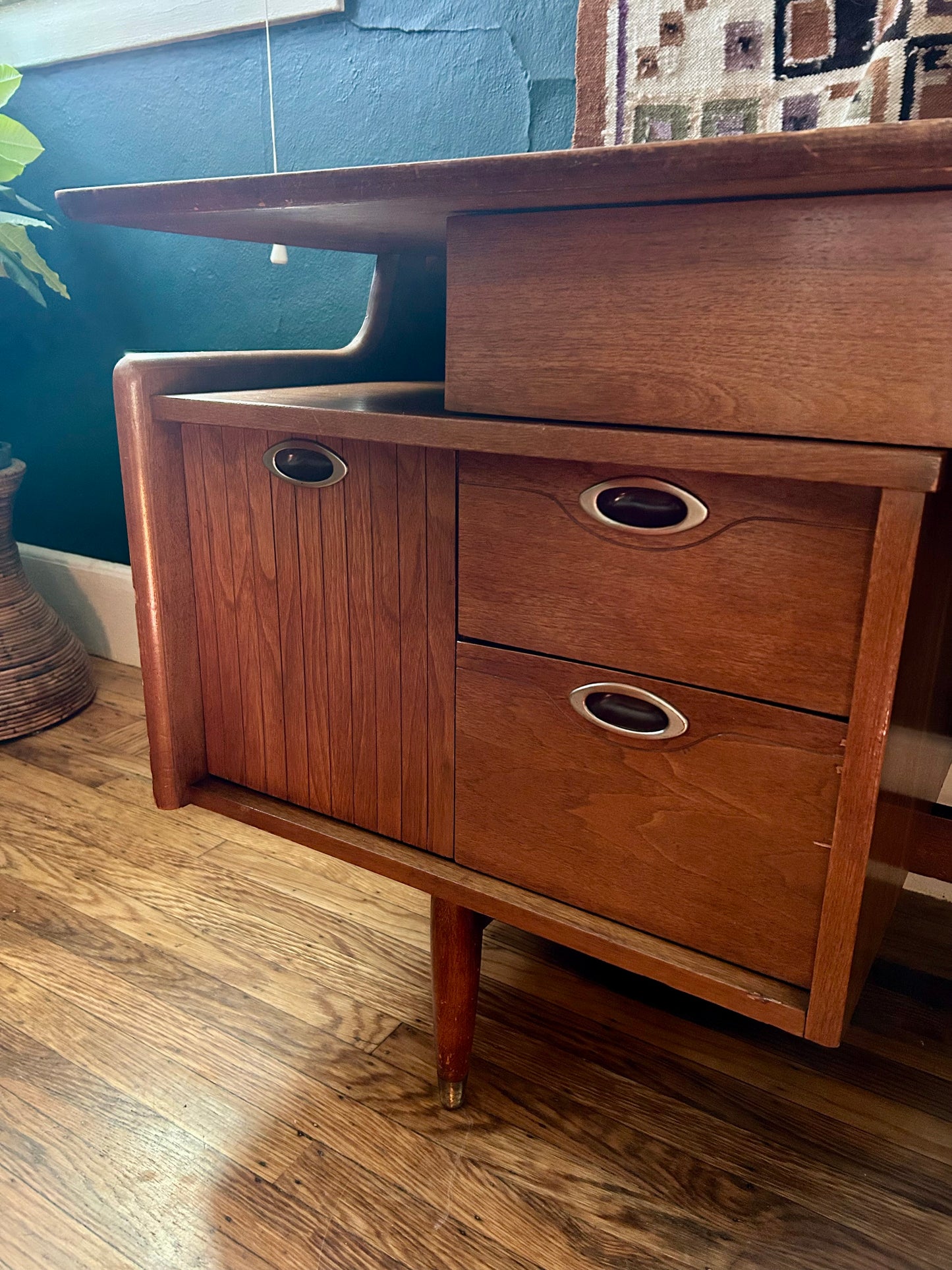 Mid-Century Modern Walnut Writing Desk by Mainline