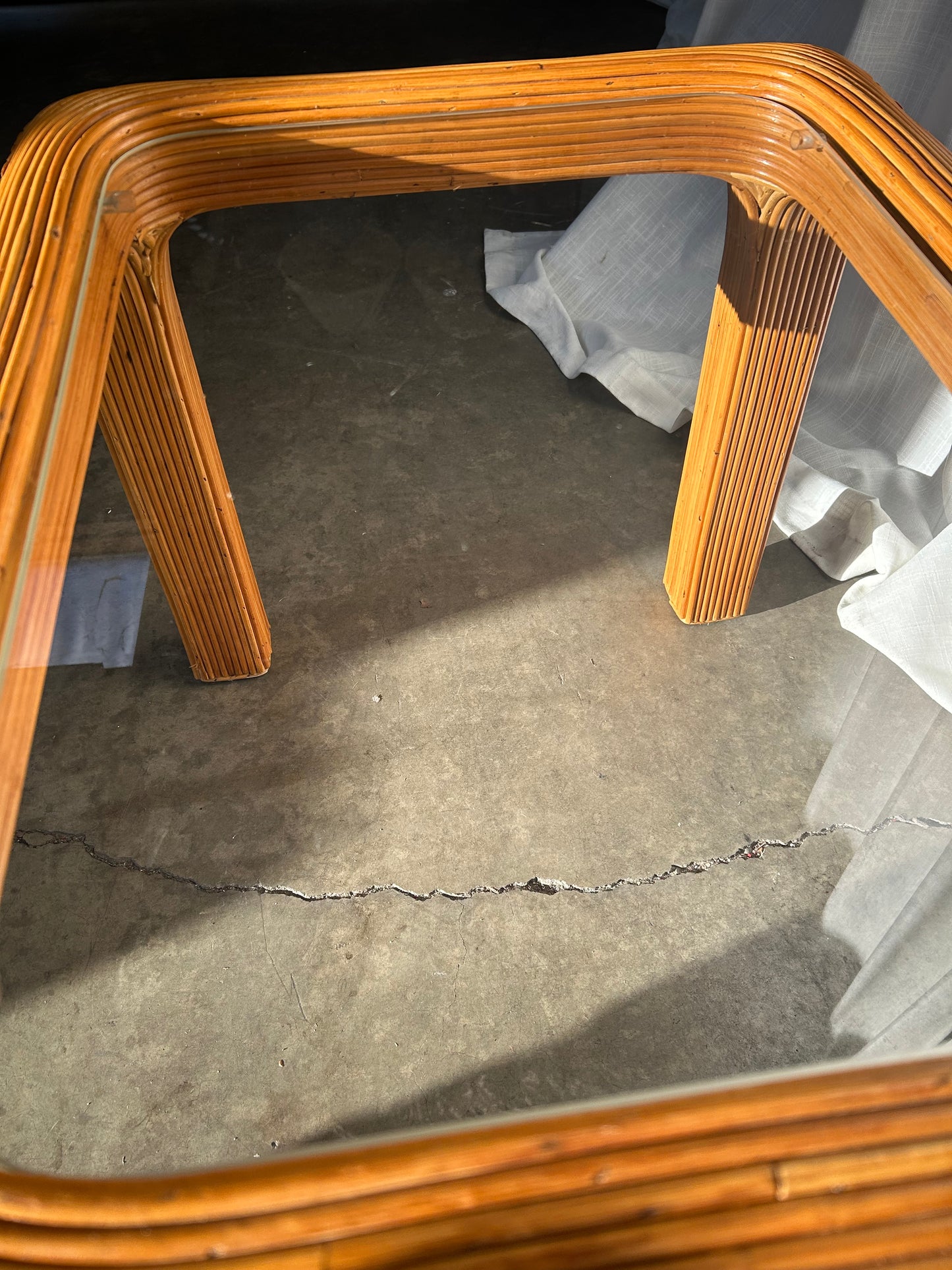 MCM Pencil Reed Rattan Side Table