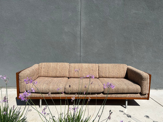 Rare Danish Teak Cased 3 Seater Sofa by Komfort, Circa 1960s