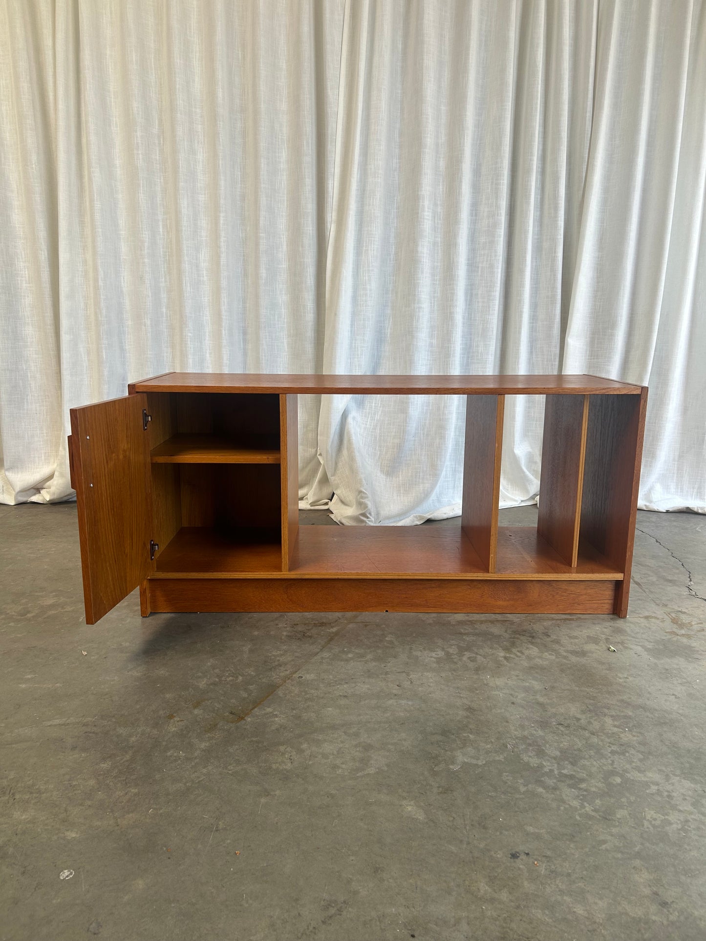 Mid-Century Teak Record Console Cabinet