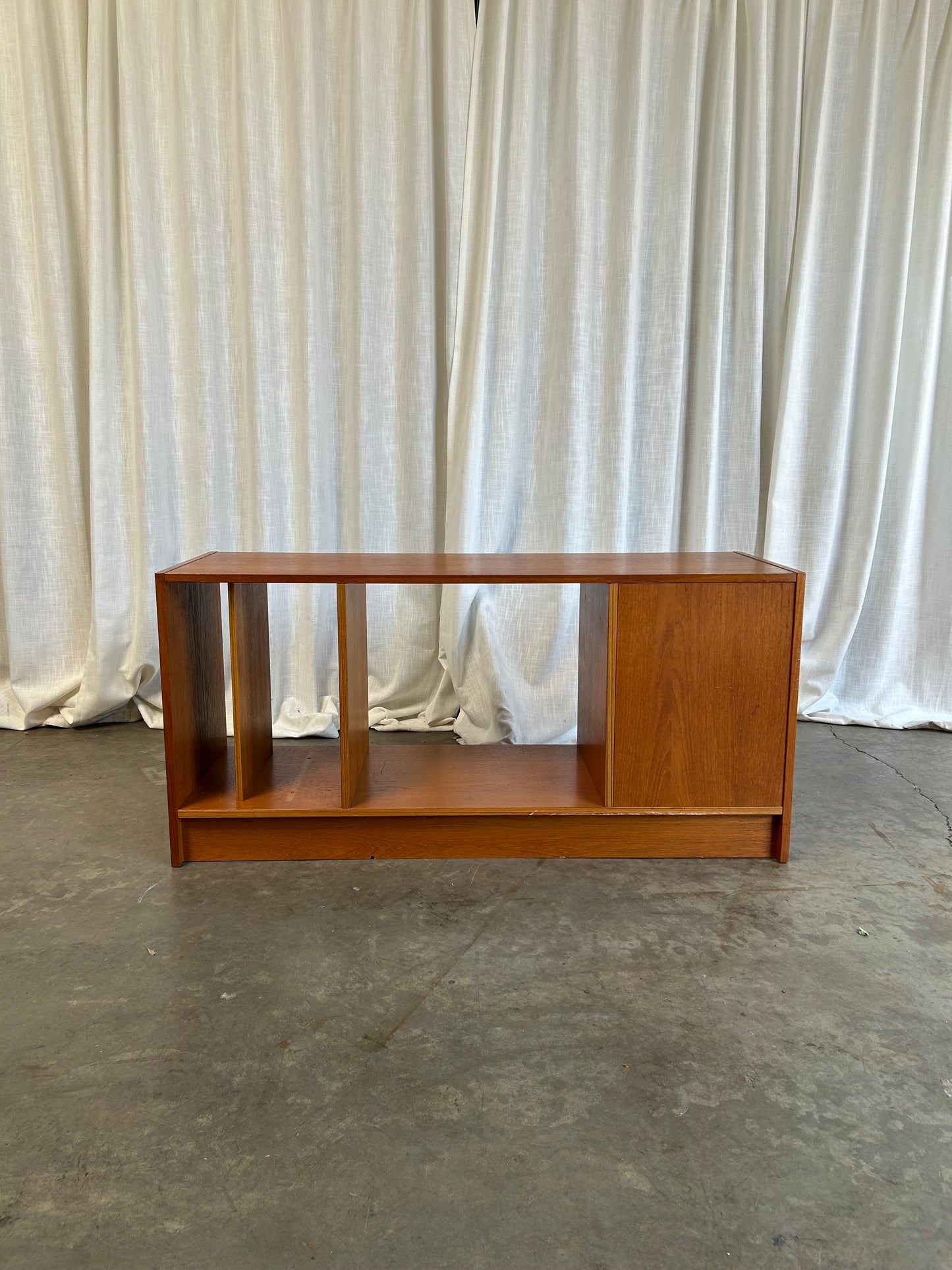 Mid-Century Teak Record Console Cabinet