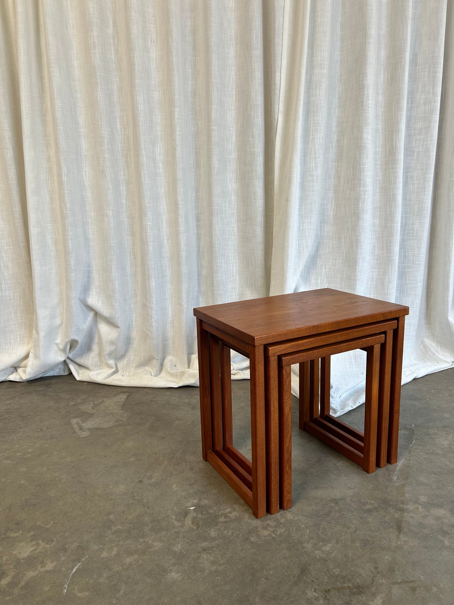 Mid-Century Set of 3 Teak Nesting Tables