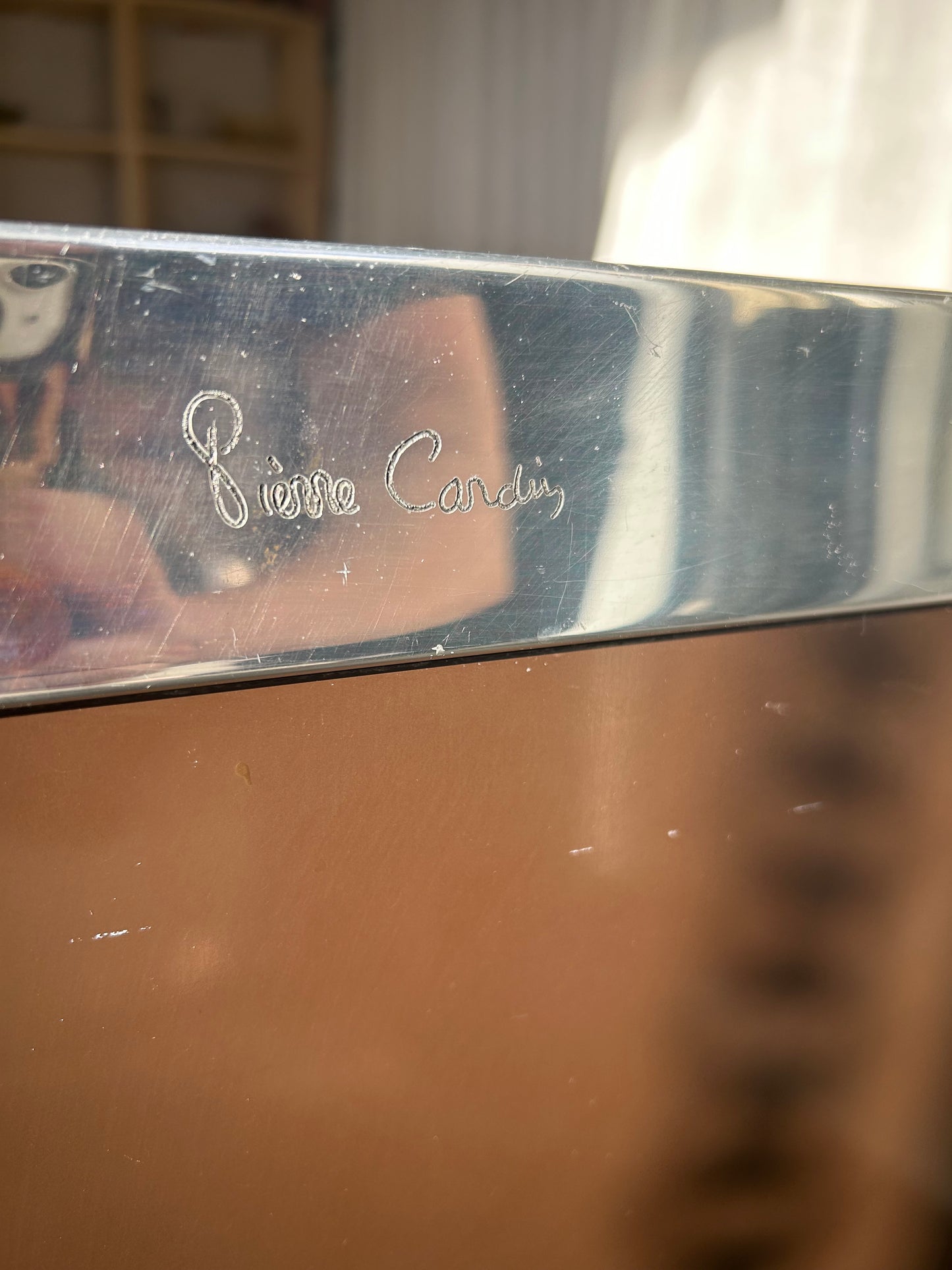 Chocolate Lacquer & Chrome Pierre Cardin Credenza, Circa 1970s