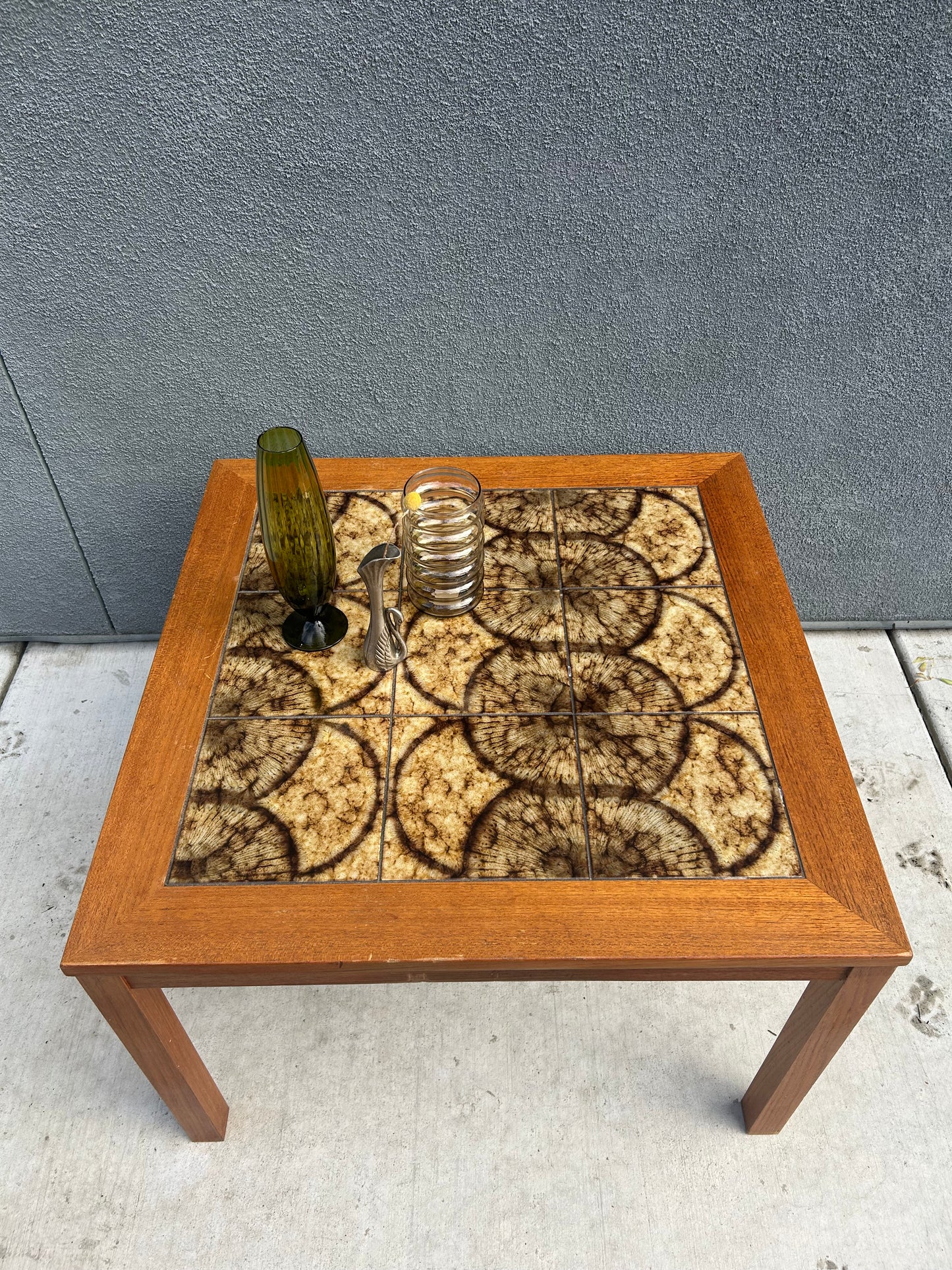 Tiled Teak Danish MCM Coffee Table, Circa 1960s