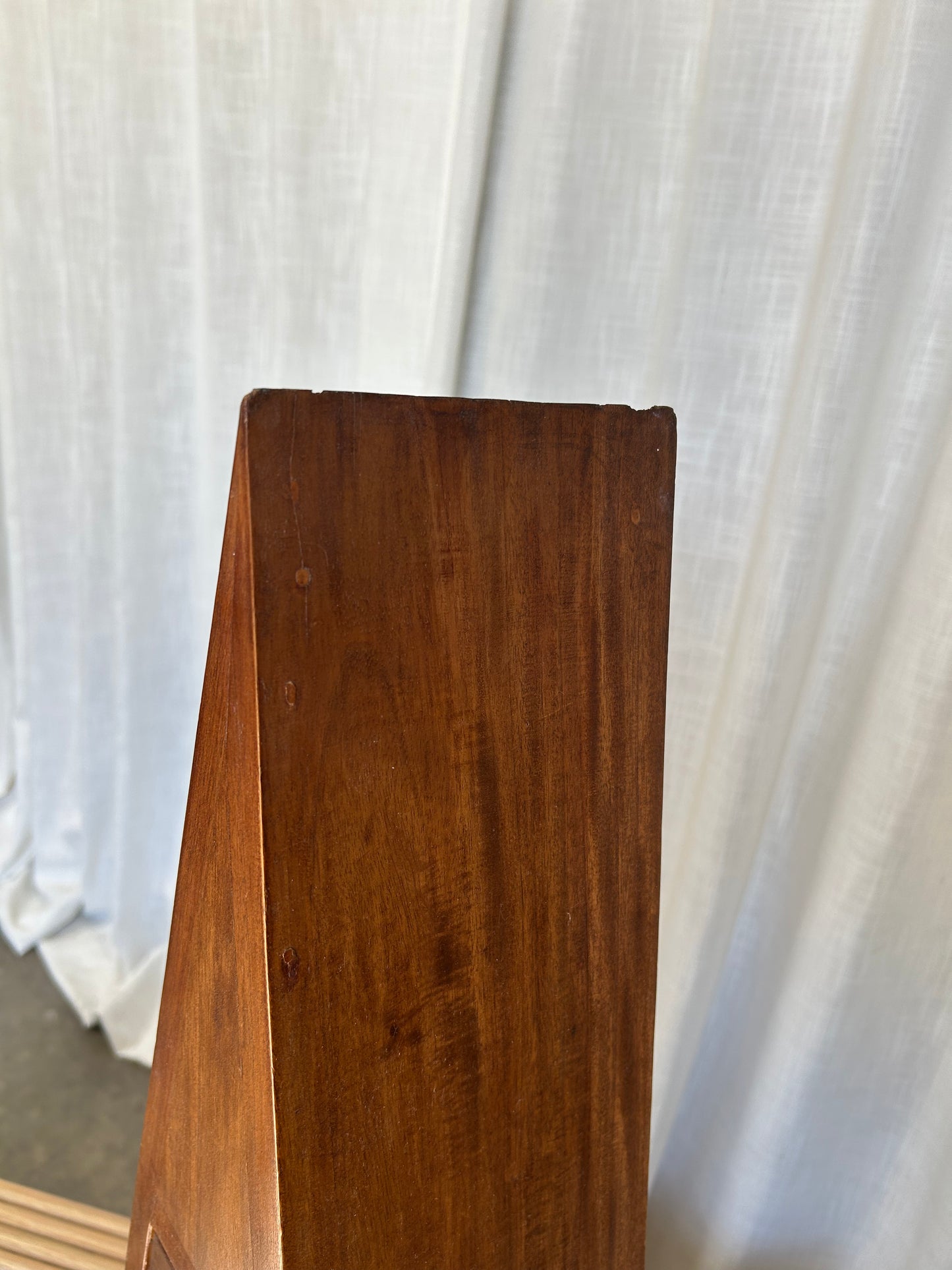 Vintage Solid Wood Pyramid Jewelry Box with 4 Drawers