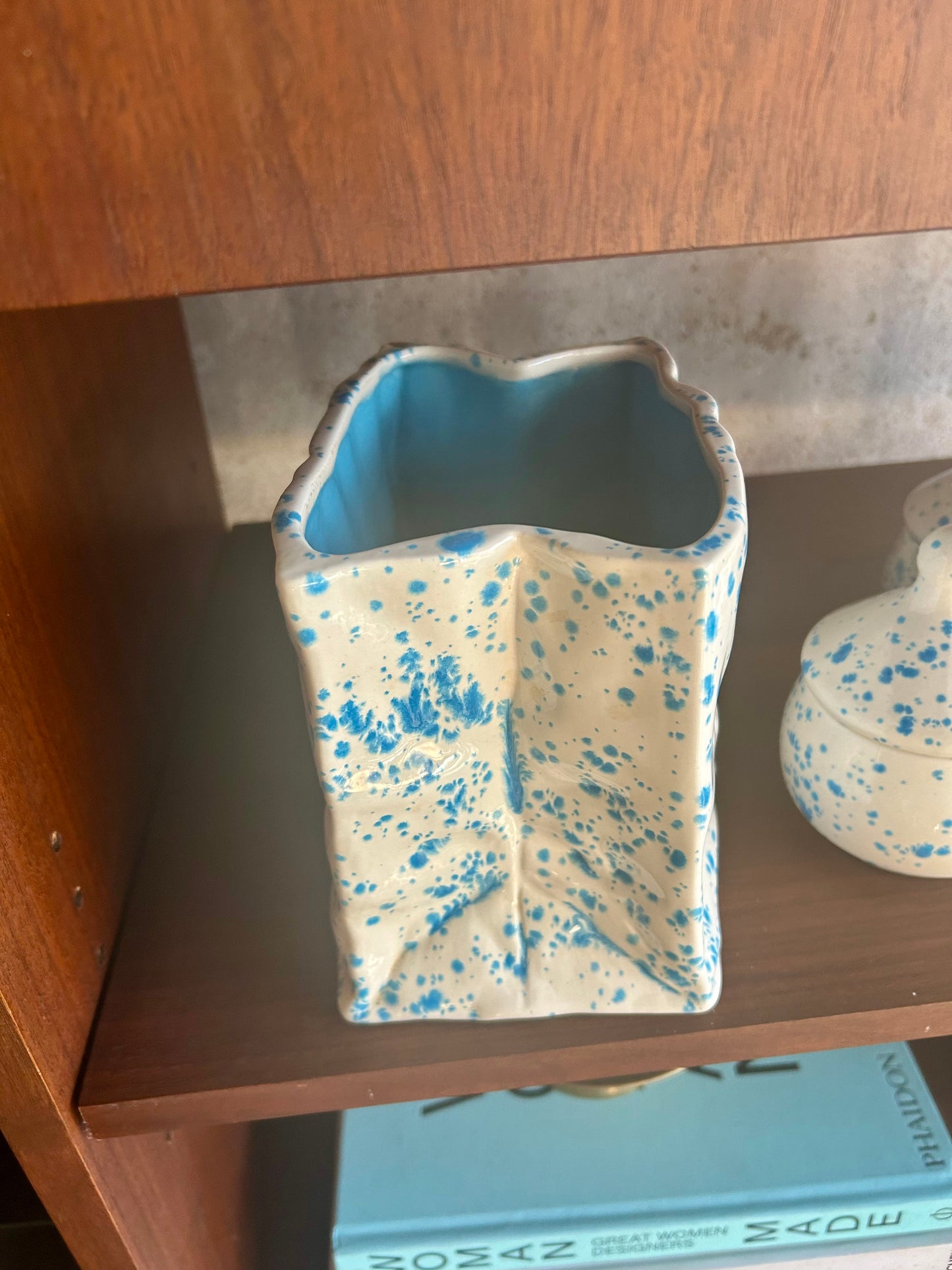 1990's Handmade Splattered Pottery Set