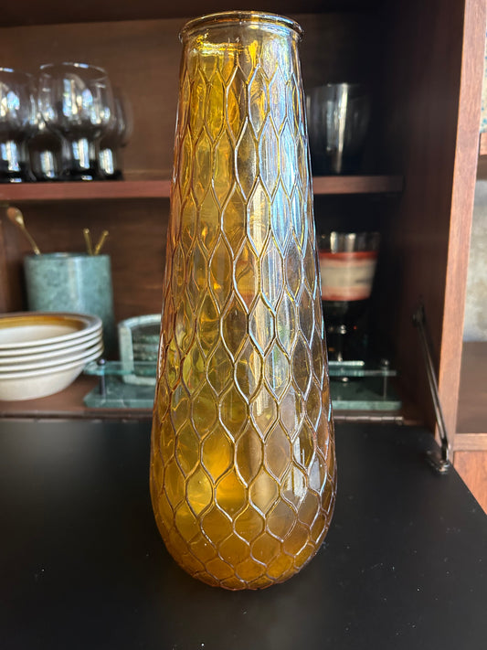 Mid Century Empoli Italian Honeycomb Glass Vase