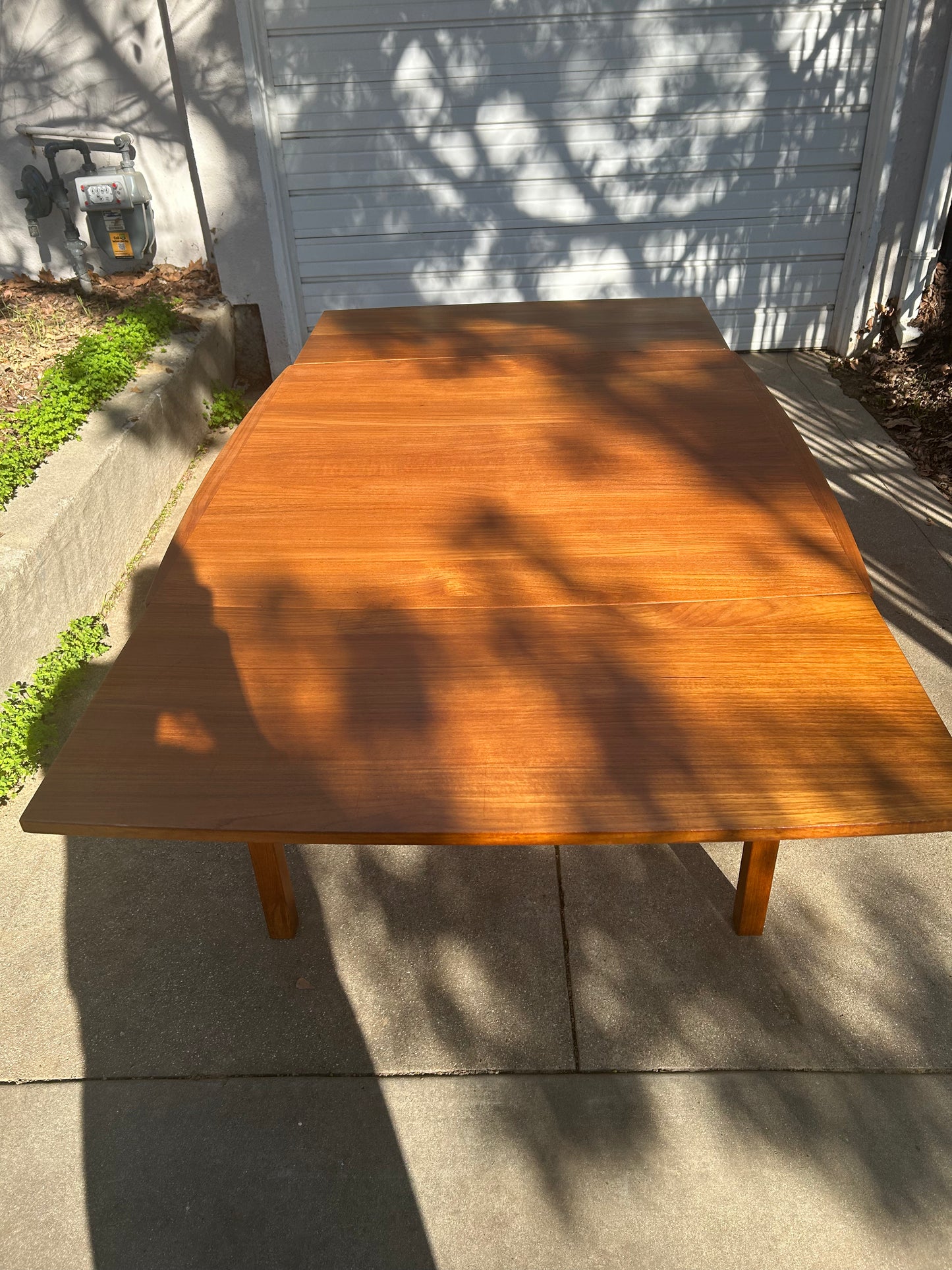 Mid Century Danish Modern D-Scan Teak Expandable Dining Table