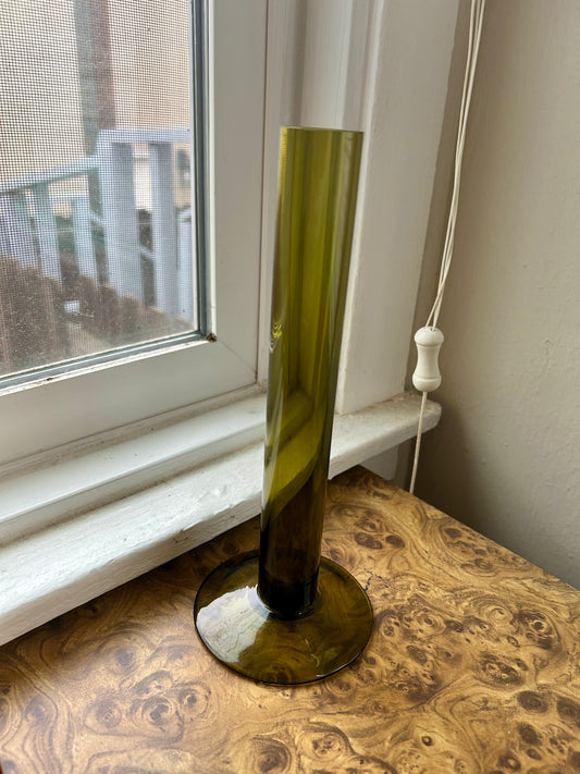 Vintage Ikea Green Glass Bud Vase