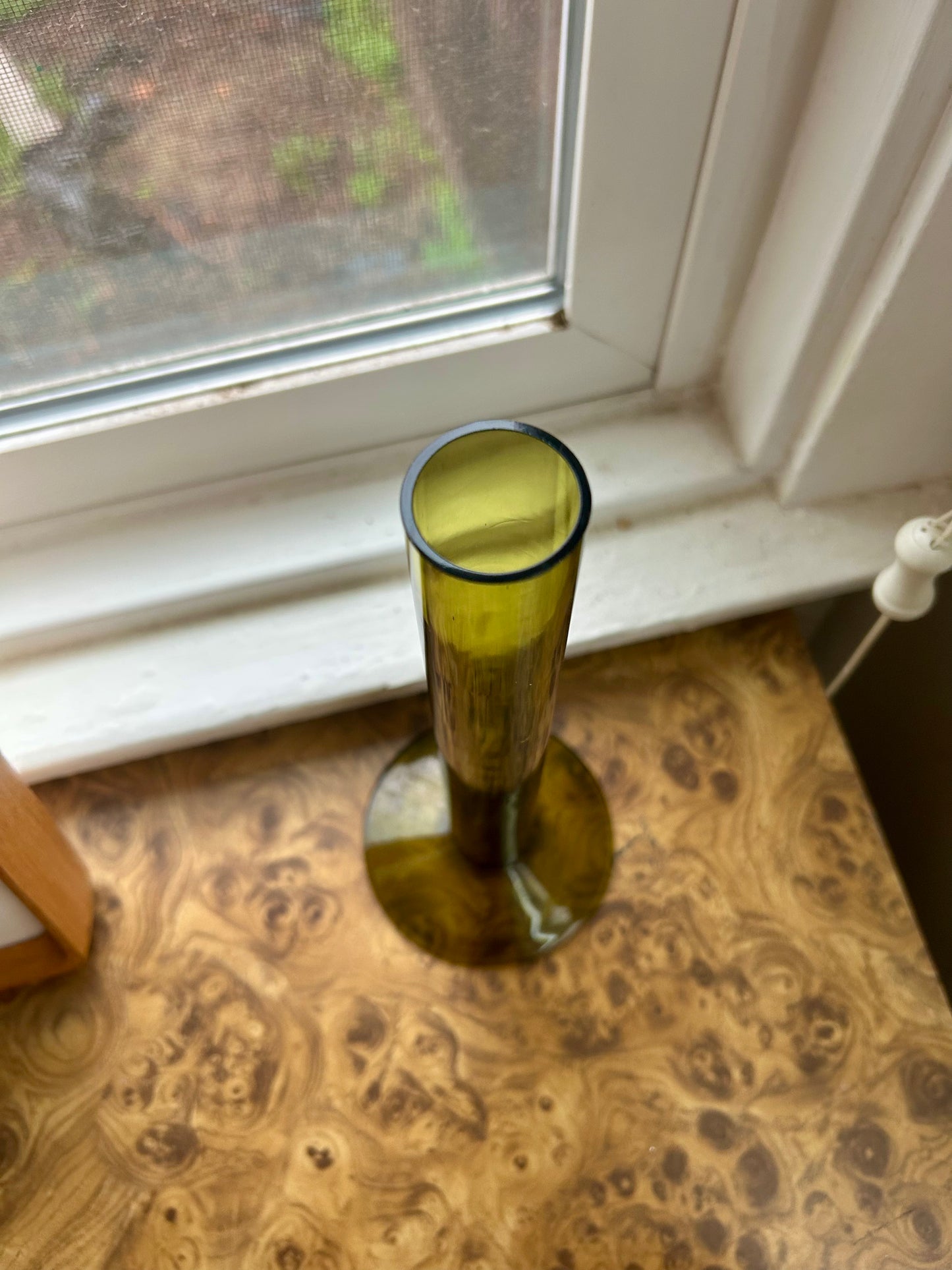 Vintage Ikea Green Glass Bud Vase