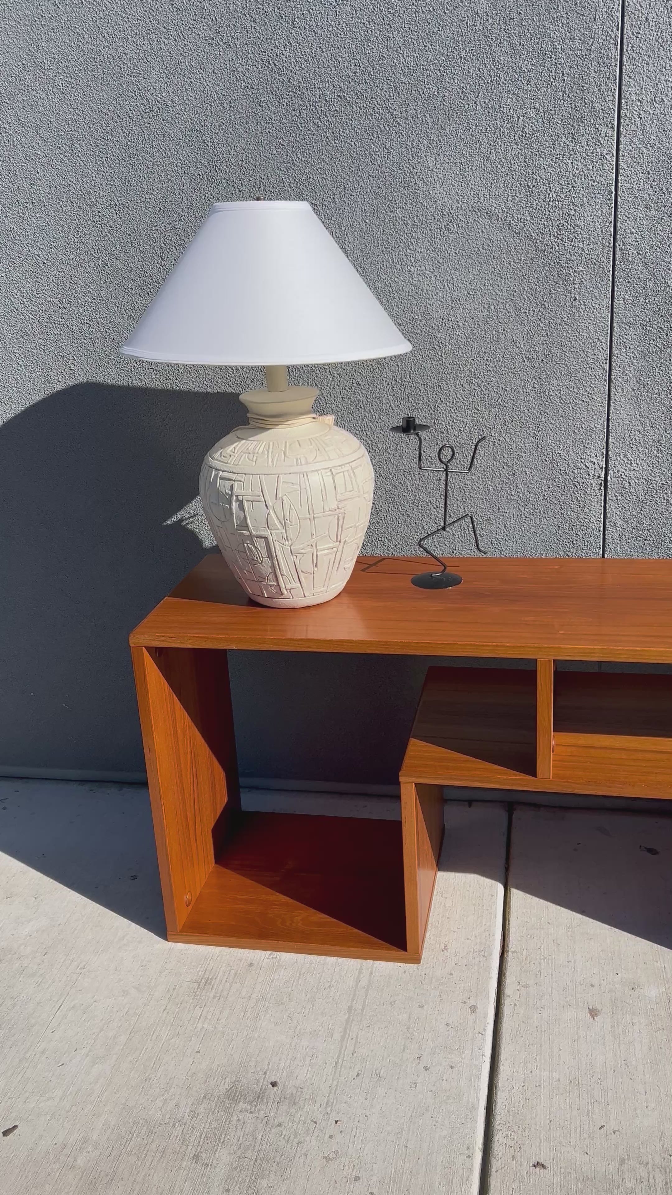 Danish Teak L-Shaped Puzzle Media Shelving Console, Circa 1970's